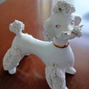 Vintage MCM Porcelain Spaghetti Poodle Figurine